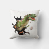 恐竜のTレックスアクセント少年の部屋ベッドルームピロー クッション (裏面)
