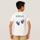 恐竜のTレックスパーティーハットブラザー誕生日 Tシャツ (裏面フル)