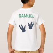 恐竜のTレックスパーティーハットブラザー誕生日 Tシャツ (裏面)