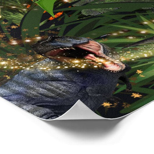 恐竜のTレックス少年の隕石ディノ島の動物 ポスター (角)