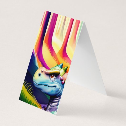 恐竜のTレックス折り畳みブックマーカー 名刺 (裏面)