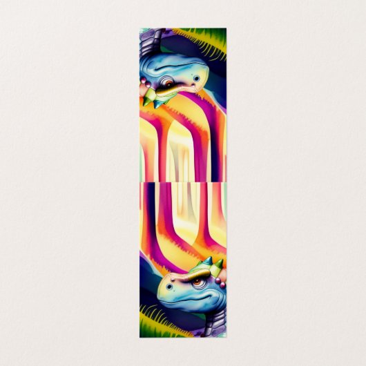 恐竜のTレックス折り畳みブックマーカー 名刺 (外部フラット)