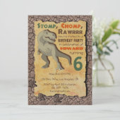 恐竜のTレックス誕生会の招待 招待状 (スタンド正面)