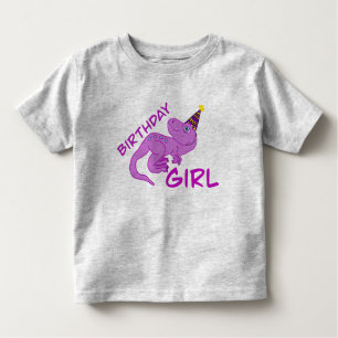 恐竜のTレックス誕生日の女の子の幼児シャツ トドラーTシャツ