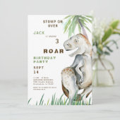 恐竜のTレックス誕生日パーティーの招待状 招待状 (スタンド正面)