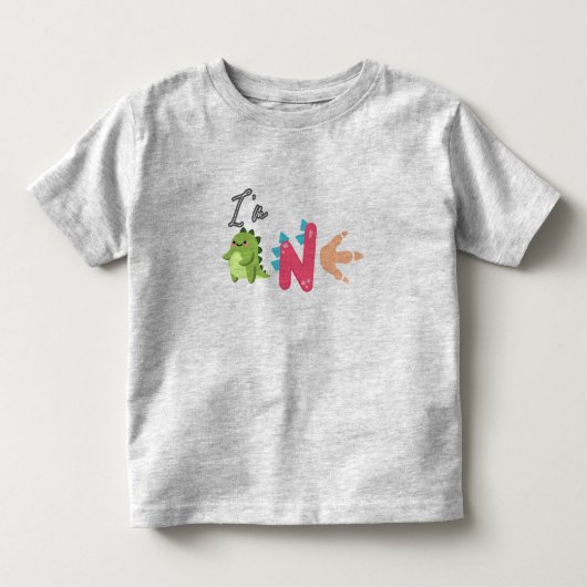 恐竜のT-Rex、1歳の誕生日を迎える男子たち、学校に戻ろう トドラーTシャツ (正面)