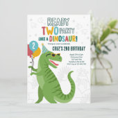 恐竜のT-Rex 2歳の誕生日パーティー 招待状 (スタンド正面)