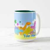 恐竜はクールな一流のマグです ツートーンマグカップ (正面右)