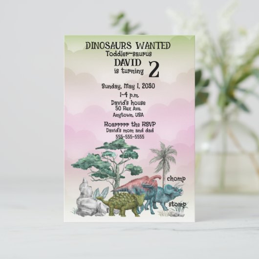 恐竜は幼児を望んでいた2nd.誕生日招待状 招待状 (スタンド正面)