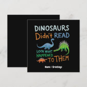 恐竜は本を読まなかった、結果がこれだ！ 招待状 (正面/裏面)