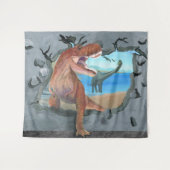 恐竜は来通り抜ける タペストリー (正面(横))