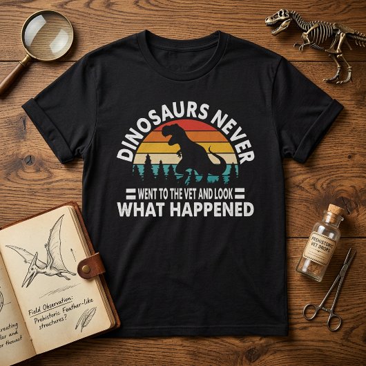 恐竜は獣医に行かなかった!面白いT-Rex Tシャツ
