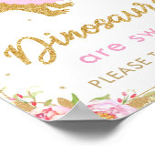 恐竜は甘い誕生日パーティーTレックストリートサイン ポスター (角)