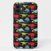 恐竜は黒の紫系統の緑を設計します Case-Mate iPhoneケース (裏面)