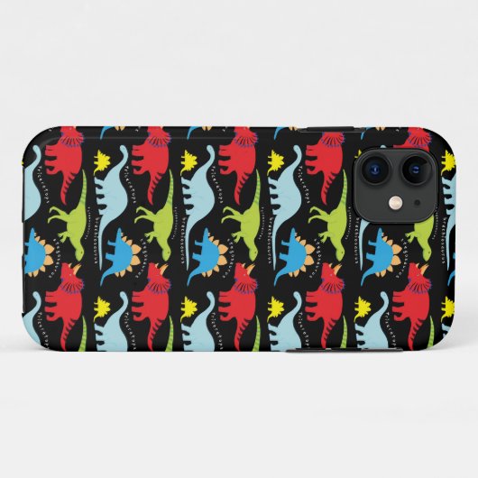 恐竜は黒の紫系統の緑を設計します Case-Mate iPhoneケース (裏面(横))