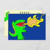 恐竜またはドラゴンアート(少しずつ) +ジョセフ·アダムス 招待状 (正面/裏面)