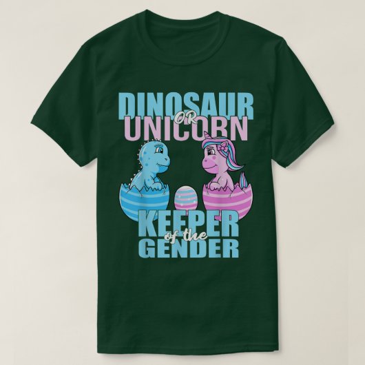 恐竜またはユニコーンの性別のキーパーがPaを明かす Tシャツ (デザイン正面)