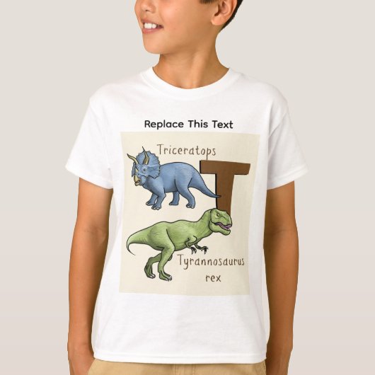 恐竜または先史時代の動物Tシャツ Tシャツ (正面)