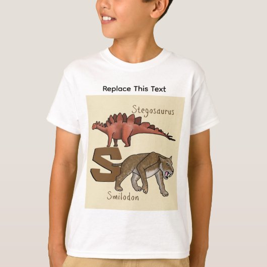 恐竜または先史時代の動物Tシャツ Tシャツ (正面)