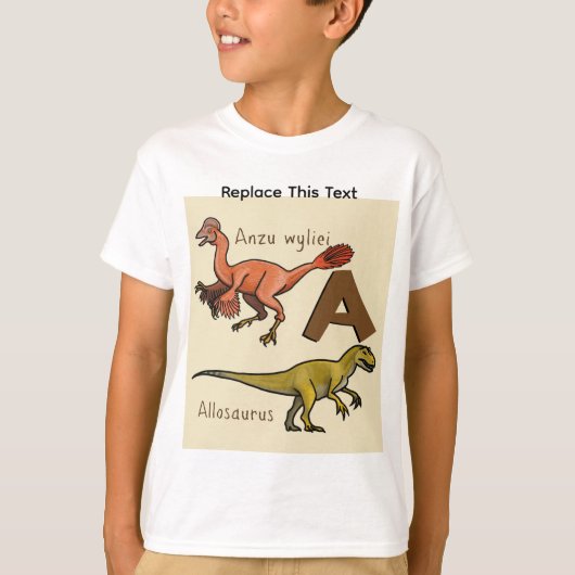 恐竜や古代動物の文字A Tシャツ (正面)
