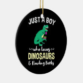 恐竜や本が大好きな読少年 セラミックオーナメント (右)
