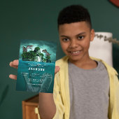 恐竜よくはしゃぐ誕生日招待状 招待状