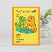 恐竜をテーマにしたパーティの招待状 招待状 (スタンド正面)