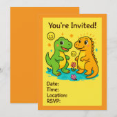 恐竜をテーマにしたパーティーの招待状 招待状 (正面/裏面)