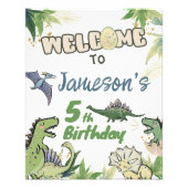 恐竜をテーマにしたパーティーウェルカムサイン フォトプリント            (正面)