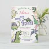 恐竜をテーマにしたパーティーディノ4歳の誕生日 招待状 (スタンド正面)
