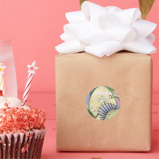 恐竜をテーマにしたパーティー誕生日 ラウンドシール (パーティー)