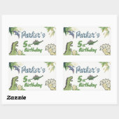 恐竜をテーマにしたパーティー誕生日 長方形シール (シート)