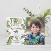 恐竜をテーマにしたパーティー2回目の誕生日 招待状 (スタンド正面)