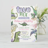 恐竜をテーマにしたパーティー2回目の誕生日 招待状 (スタンド正面)