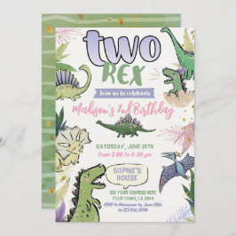 恐竜をテーマにしたパーティー2回目の誕生日 招待状