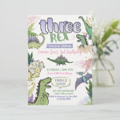 恐竜をテーマにしたパーティー3回目の誕生日 招待状 (スタンド正面)
