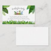 恐竜をテーマにしたベビーカード用の本、ベビーシャワー エンクロージャーカード (正面/裏面)