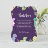 恐竜をテーマにしたベビーシャワーの感謝カード サンキューカード (スタンド正面)