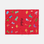 恐竜をテーマにしたベビー、子供、十代の毛布 フリースブランケット (正面(横))