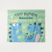 恐竜をテーマにした写真の背景 男の子の誕生日パーティー タペストリー (正面(横))