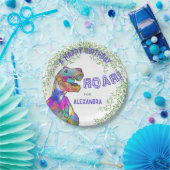 恐竜をテーマにした女の子の誕生日パーティー ペーパープレート (パーティー)