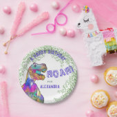 恐竜をテーマにした女の子の誕生日パーティー ペーパープレート (パーティー)