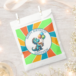 恐竜をテーマにした子供の誕生日パーティーパーソナライズされた フェイバーバッグ