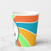 恐竜をテーマにした子供の誕生日パーティーパーソナライズされた 紙コップ (裏面)