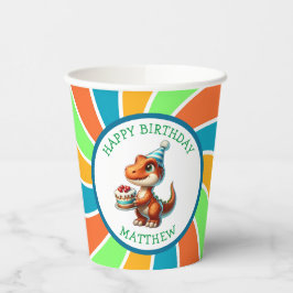 恐竜をテーマにした子供の誕生日パーティーパーソナライズされた 紙コップ