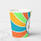 恐竜をテーマにした子供の誕生日パーティーパーソナライズされた 紙コップ (正面)