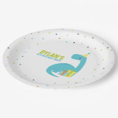 恐竜をテーマにした子供の誕生日パーティー ペーパープレート (アングル)