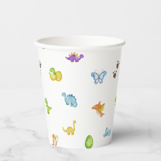 恐竜をテーマにした子供の誕生日パーティー 紙コップ (正面)