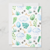 恐竜をテーマにした最初の誕生日のVexanza! 招待状 (裏面)