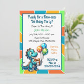 恐竜をテーマにした最初の誕生日パーティー 招待状 (スタンド正面)